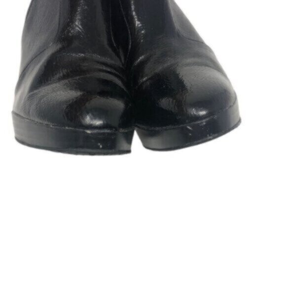 Isaac Mizrahi Desiree Black Shiny Leather Ankle Bootie Heel Size 7.5 - Picture 11 of 14